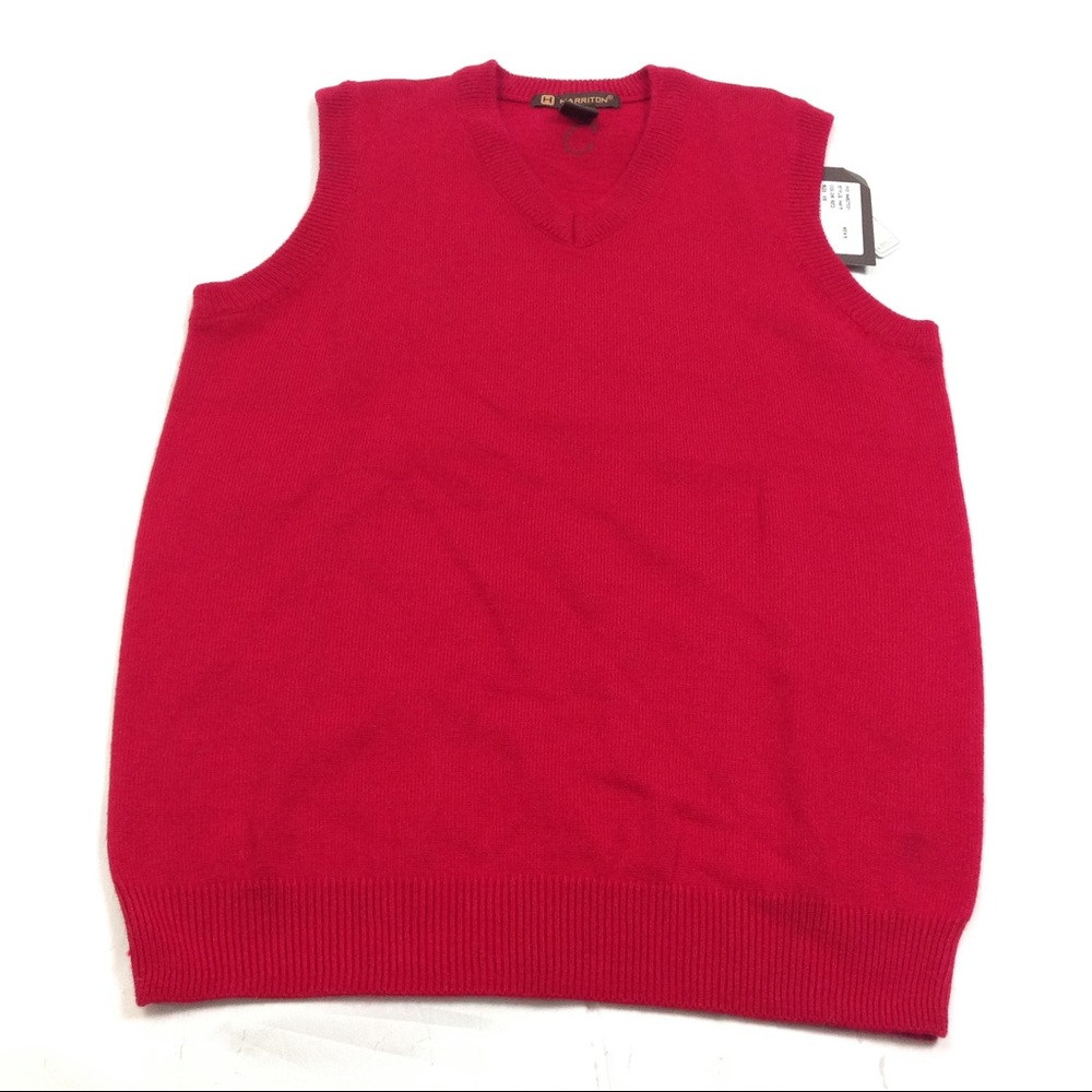 New Men's Sweater Vest Red Size XS Solid